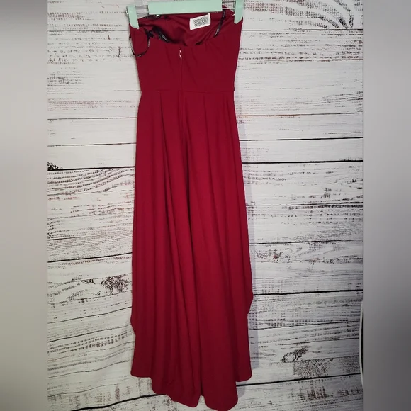 Speachless S0 NWTs high low red strapless dress - Picture 4 of 6